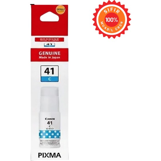 Drl Canon Gı-41 C Uyumlu Muadil Mavi (Cyan) Mürekkep - 70ML Dye - G2420 G3420 G3460 G2470 G3470 Için Net ve Parlak Renkler