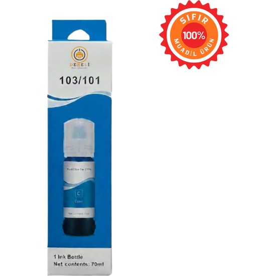Drl Refill Ink Epson 103 / 101 Uyumlu Mavi Mürekkep 70ML - L3150 L3250 L3110 Serileri Için