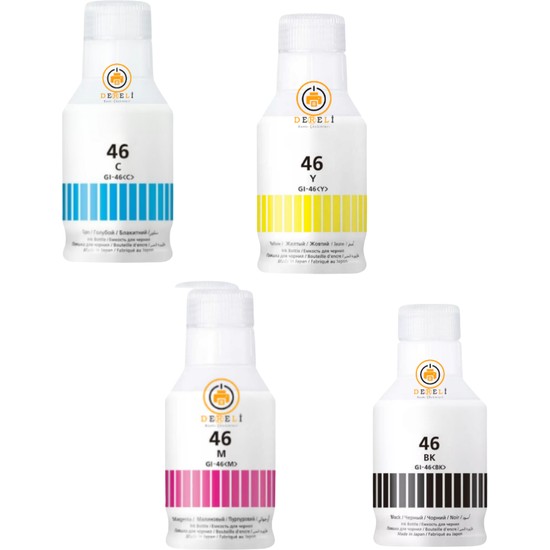 Drl Canon Gı-46 Uyumlu 4 Renk Tam Takım Mürekkep Seti - GX6040 GX7040 GX5040 Maxify Serisi