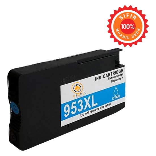Drl Hp 953XL Mavi (Cyan) Muadil Kartuş Yüksek Kapasite - Officejet Pro 7740 8210 8710 8720 F6U12AE